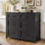 Buffet de 104 cm avec mini-réfrigérateur intégré, 2 tiroirs et tablette ajustable pour coin café et espace boissons, noir-491728620