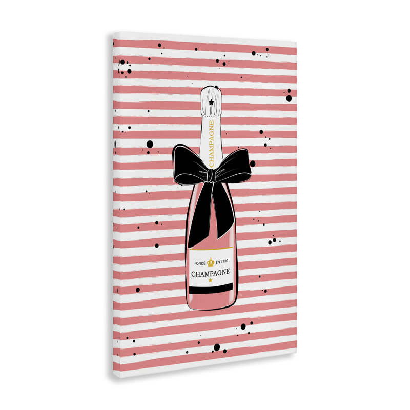 «Pink Champagne on Stripes» par Martina Pavlova, H 30 po x l 20 po