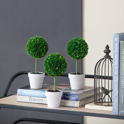 Mini topiaires en faux pot S / 3 D3,5 x 9,5 po