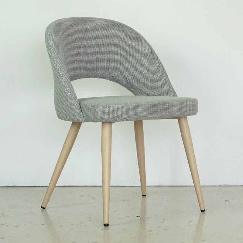 Chaise d'appoint en tissu Albeiro, Naturel, Gris clair