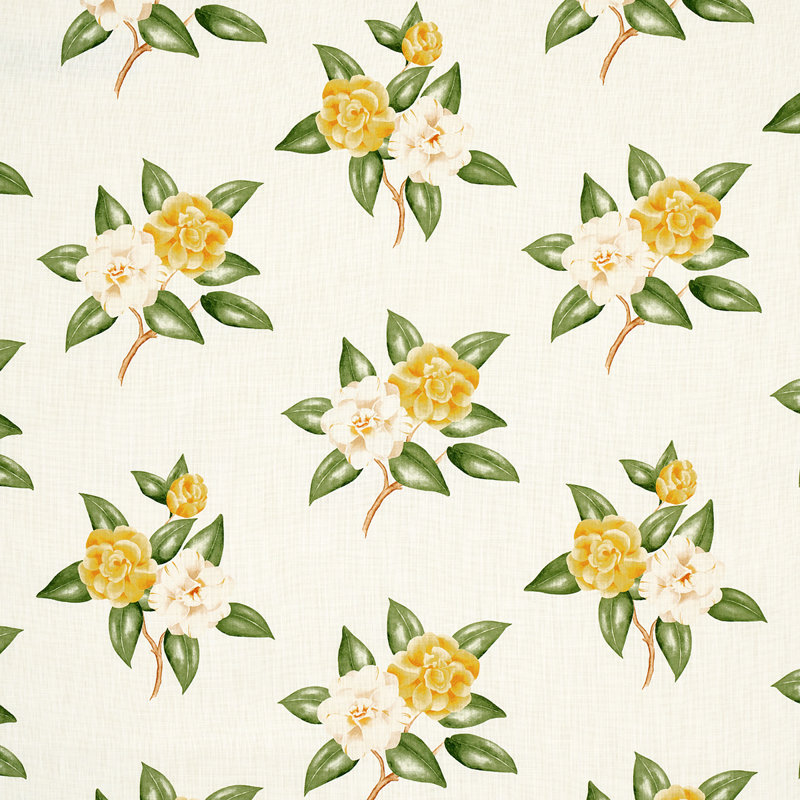 Casablanca Floral Indoor/Outdoor Fabric, Pale Yellow