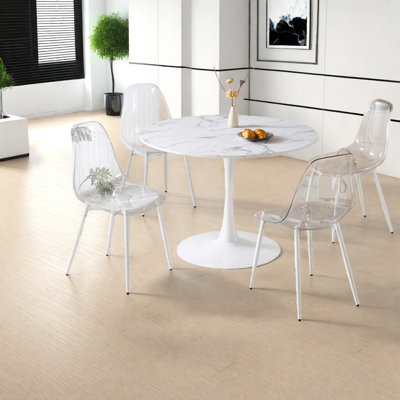 Compact 5 Piece Dining Table Sets(must Include Both Table And Chair), Mdf Marble Modern Kitchen Home