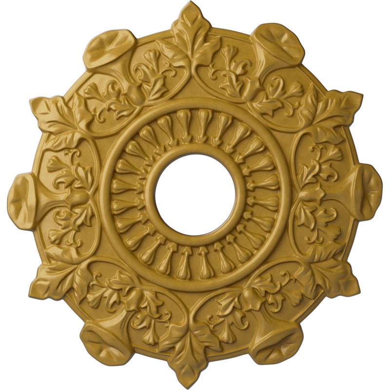 Médaillon de plafond Endurathane Attica, DO 18 po x P 4 po x P 5/8 po (convient aux auvents jusqu'à 5 po), finition craquelée en pierre peinte à la main