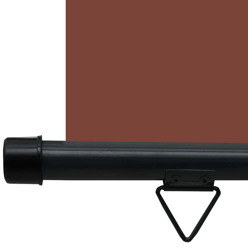Écran d'intimité rétractable avec auvent rétractable, Brun, H 98,4 po x l 63 po