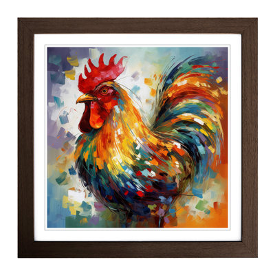Rooster Abstract Expressionism - Framed Print