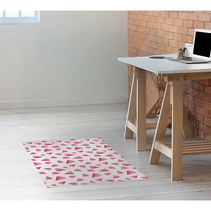 Tapis de bureau Summer Melon, L 24 po x P 36 po, Blanc