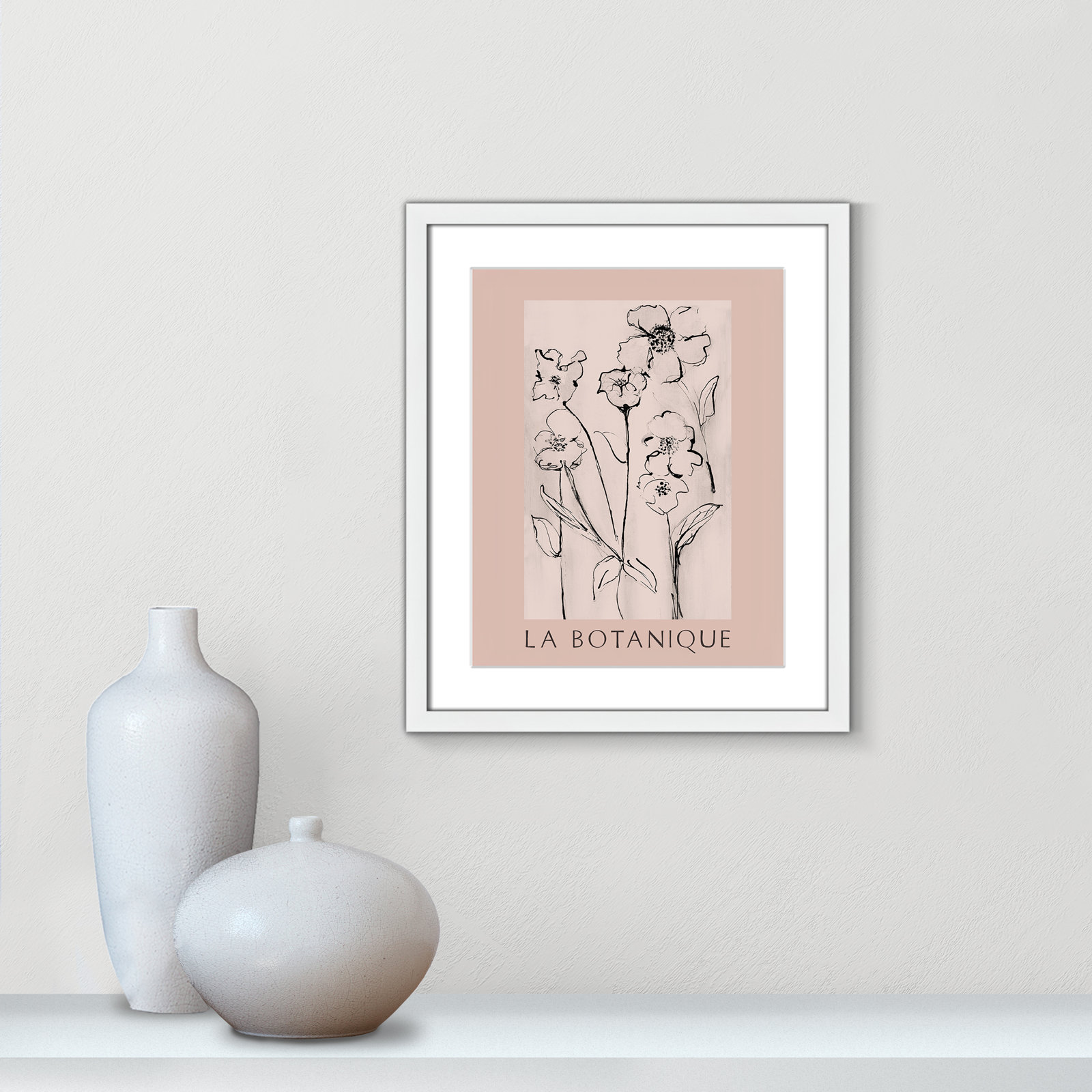 Riya "La Botanique" Print by Susan Jill, White Single Picture Frame, Yes, 19" H x 16" W x 1.25" D