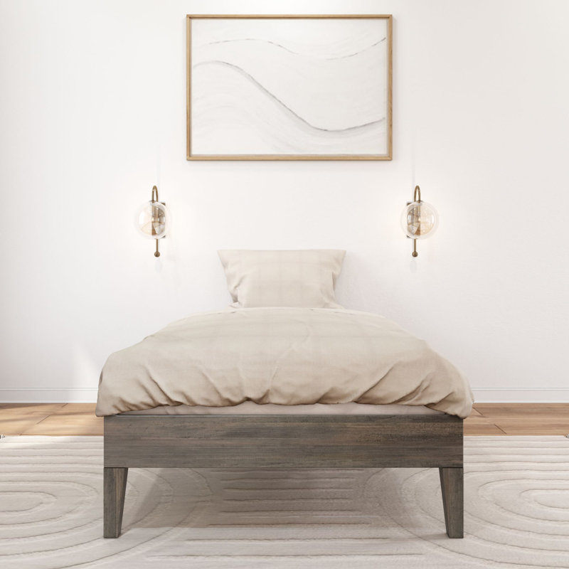 Arikah Solid Wood Bed, Driftwood, Twin