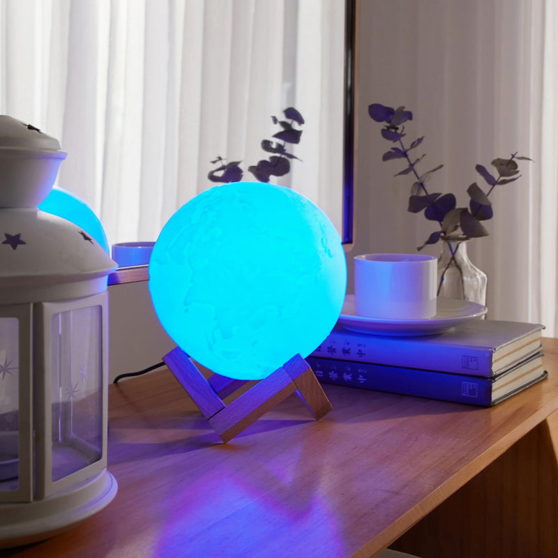  Moon Earth 3d Lamp, White