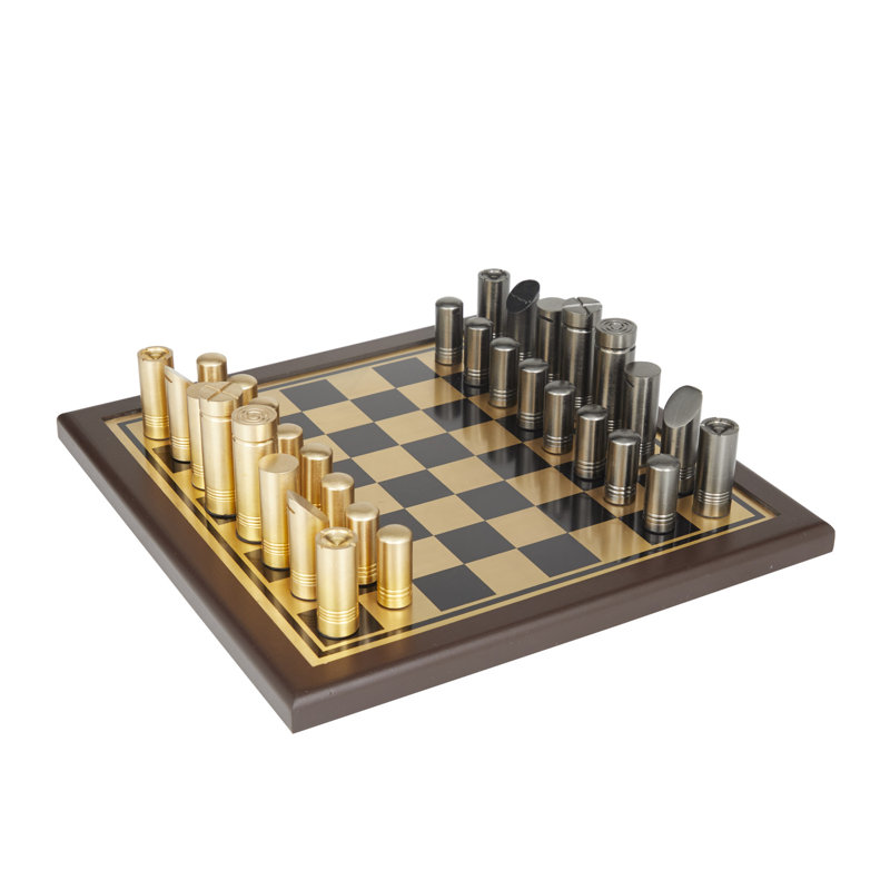 Ensemble de jeu en aluminium Neta, H 3,85 po x L 14 po x l 14 po, Doré / Noir