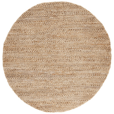 Khamir Natural Fiber Flat Weave Jute/Cotton Solid Color Rug in Brown