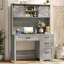 Bureau de direction Farmhouse avec huche et 4 tiroirs-777902919