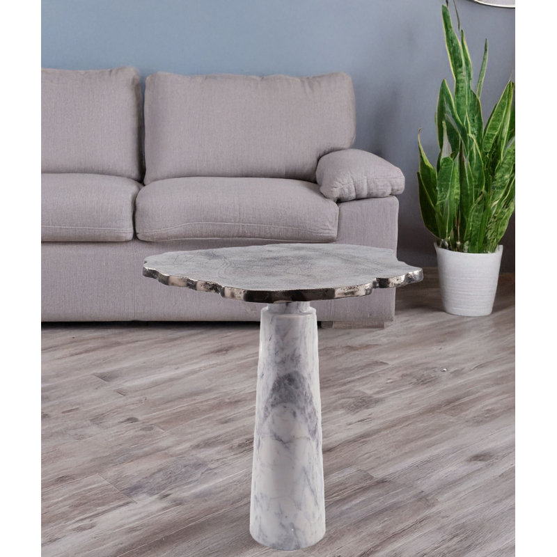 Poste Marble Column End Table