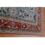 Tapis bleu / rouge / gris en laine noué à la main de conception unique 9 pi 9 po x 13 pi New Age