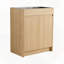 Armoire de buanderie autoportante pour meuble-lavabo avec évier en acier inoxydable et tuyau d'évacuation flexible
