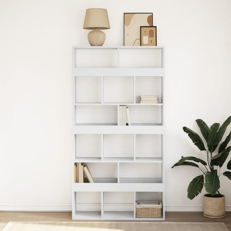 Andrika 100cm W Bookcase, 187.5cm H x 100cm W x 33cm D, White