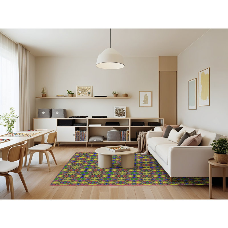 Geometric Indoor Rug, Rectangle 7' x 9'