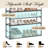 9 Tier Metal Shoe Rack Organizer Black Fabric Shelf-519840999