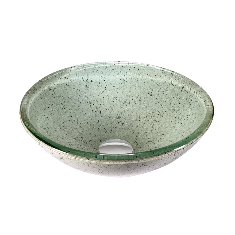 Legion Furniture Salt And Pepper Glass Circular Bathroom Sink