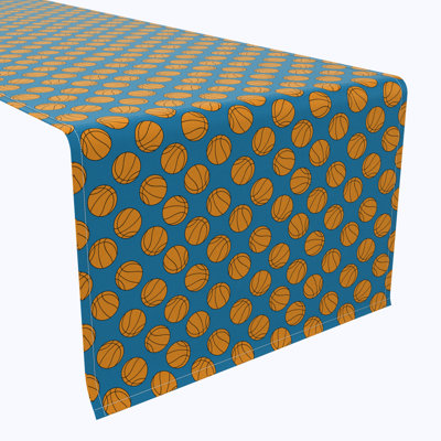 Table Runner, 100% Cotton, 16X72", Basketballs