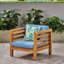 2 fauteuils club en bois de style Mid-Century moderne - pacane + fauteuil bleu
