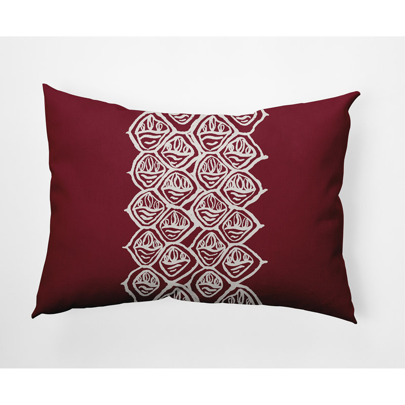 Geometric Lumbar Pillow, Maroon