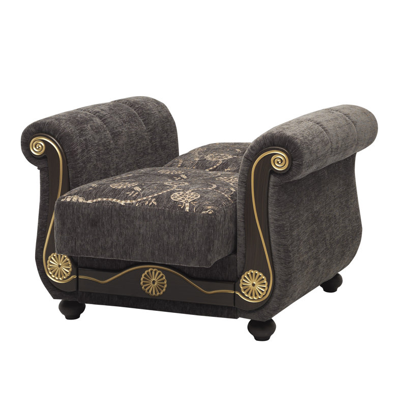 Fauteuil convertible 3 en 1 avec accoudoirs et tissu Amazon, Gris chenille