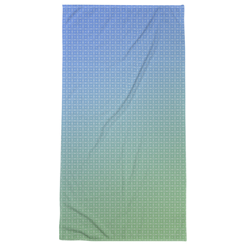 Katelyn Elizabeth Cotton Blend Beach Towel, Light Green/Blue