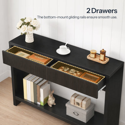 47.2" Console Table with 2 Drawers and Open Storage Shelf