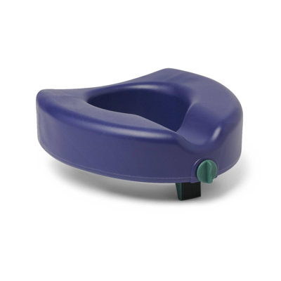 5" Raised Locking Toilet Seat, Microban Treated, No Arms, 350 Lb. Weight Capacity, Blue