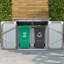 La poubelle contient 2 poubelles en métal pour le rangement des ordures, en acier inoxydable galvanisé, une remise pour la cour de jardin grise