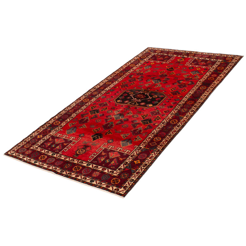 Tapis rouge Anadol noué à la main unique 5 pi 0 po x 9 pi 8 po