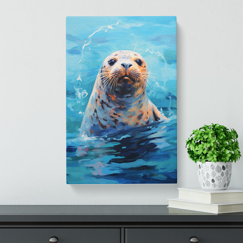 Seal Impressionism Art - Wrapped Canvas, 76cm H x 50cm W x 3cm D