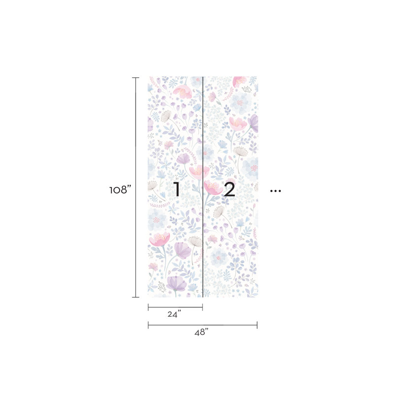 Panneau de papier peint texturé Lima Whimsy, L 108 po x l 48 po, Rose / mauve