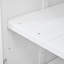 Grand banc de rangement blanc de 65,7 po - 6 tiroirs, 2 armoires, 3 tablettes, crochets latéraux et banc de serre en bois de sapin avec tablette blanc, tablettes