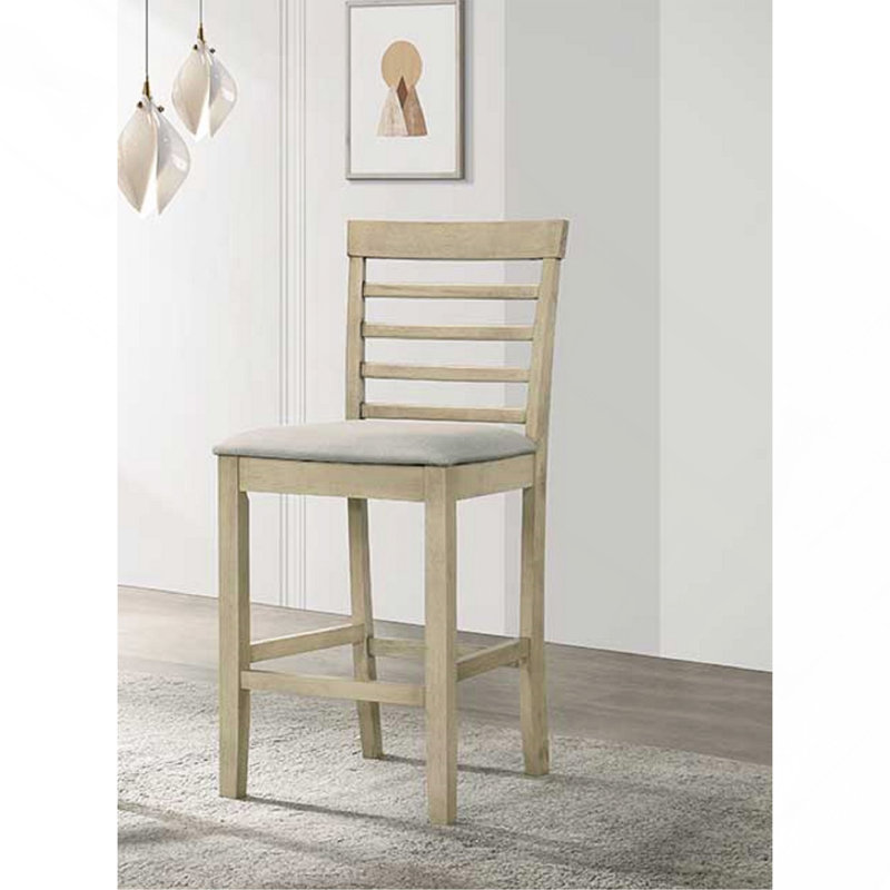 Magnifique chaise de salle à manger à hauteur de comptoir de couleur crème 2 pièces