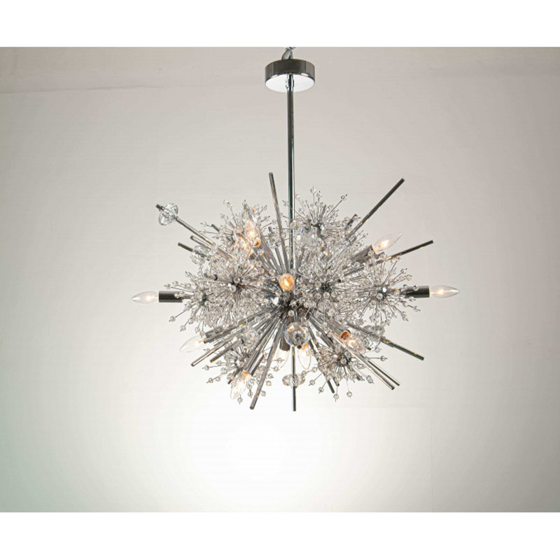 Lustre léger moderne Spoutnik, Bronze, Fumée, 22" Wide x 16" Height
