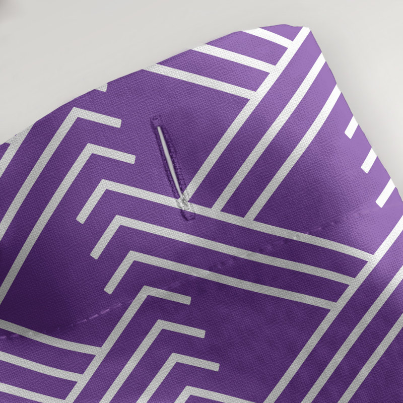 Rideau de douche simple Classic Zig Zag, Mauve / Blanc