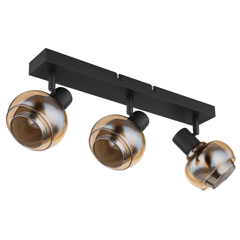 Chanais Glass Spotlight, Matte black, Amber
