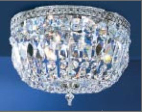 Plafonnier semi-encastré cristal Baskets, H 6,5 po x l 8 po x P 8 po, Chrome, Crystalique-Plus