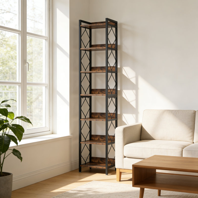 Nordic-Style Metal-Framed Bookshelf, Multi-Tiered Eco-Friendly Board Storage Rack For Home Use Floor-Standing Storage Unit For Living Rooms And Studies