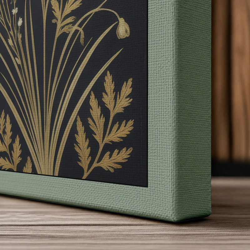 Pressed Botanicals Botanical - Wrapped Canvas, 24x16 - 61.0 x 40.6 cm, Sage Border