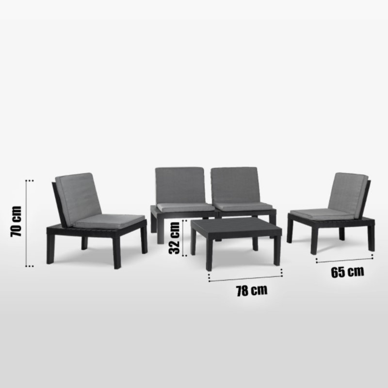Ellaura 4 - Person Patio Dining Set with Rectangular Table