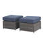 Repose-pieds d'extérieur en osier avec coussin Yoleth-1376353298