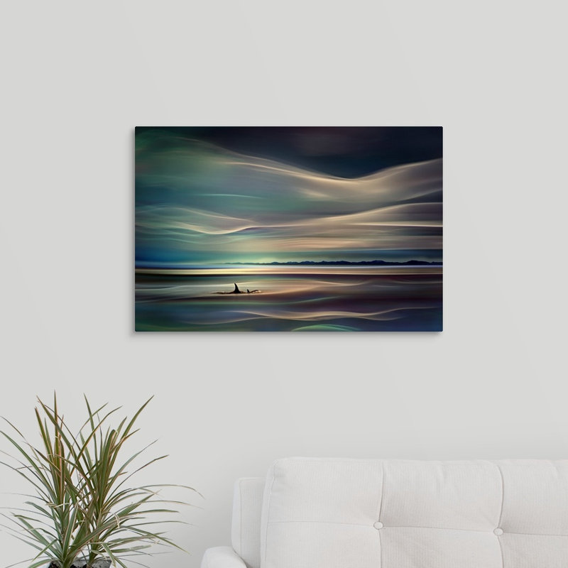 « orcas », impression sur toile, H 16 po x l 24 po x P 1,5 po