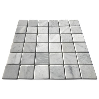 Carreau de mosaïque murale en marbre Carrara 2 "x 2"