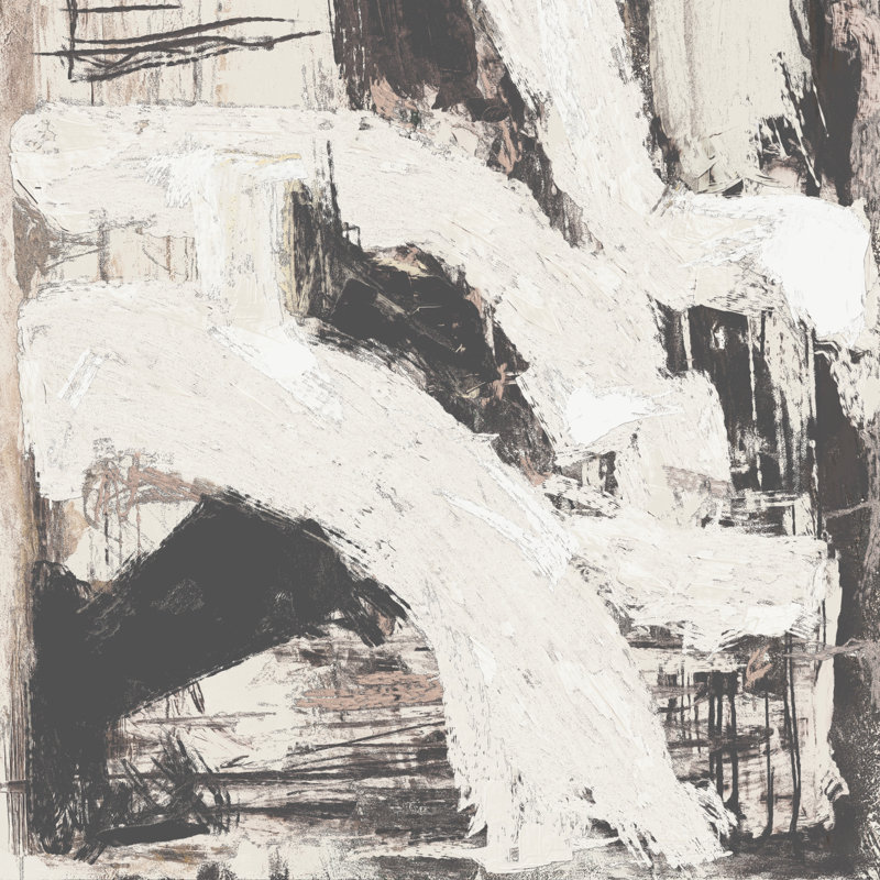 Abstract Shapes Black - Wrapped Canvas Art Prints, 122cm H x 122cm W 