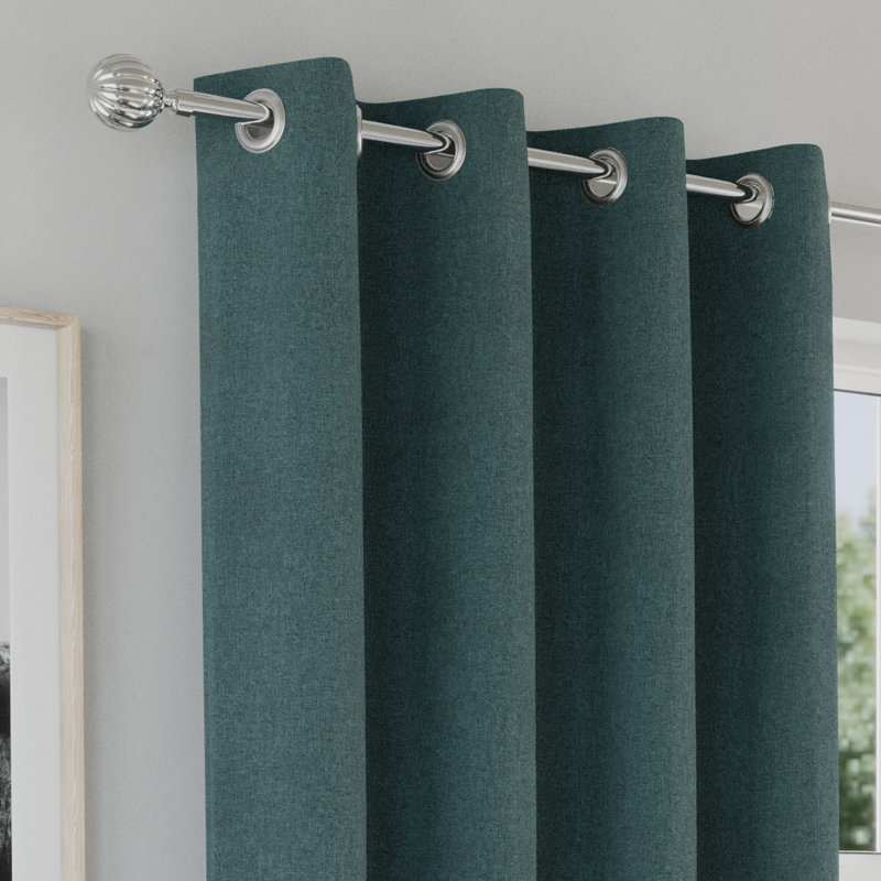 Rodenal Blackout Curtain Pair, 117cm W x 229cm L, Teal