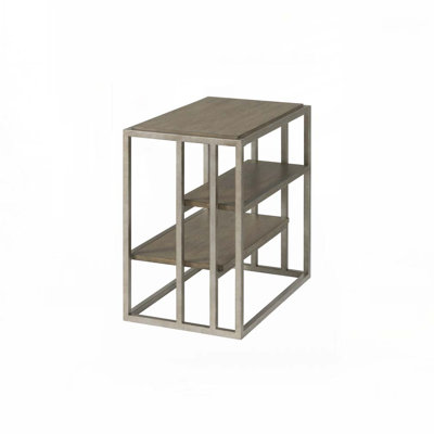 Wood Top Coffee Table Set  with Metal Base,Shelves