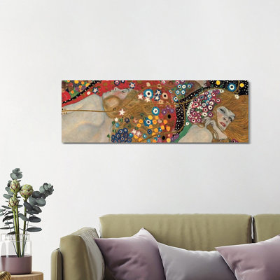Sea Serpents, Detail I by Gustav Klimt - Panoramic Painting on Canvas